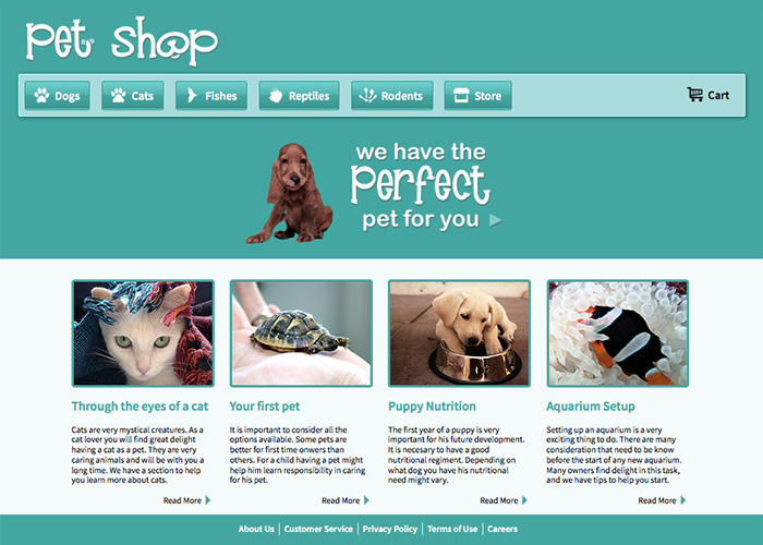 Pet Shop Store Website