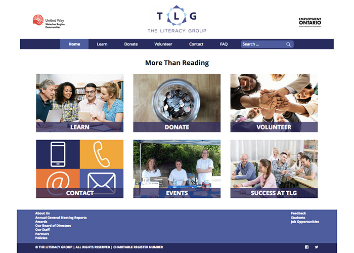 The Literacy Group Website home page